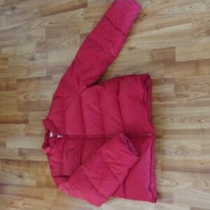 J CREW down puffer quilted coat jacket outerwear casual red L
